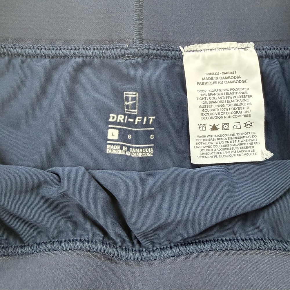 Nike Dri-FIT Athletic Skort Navy Blue Built In Shorts Tennis Golf Size L - Picture 2 of 4